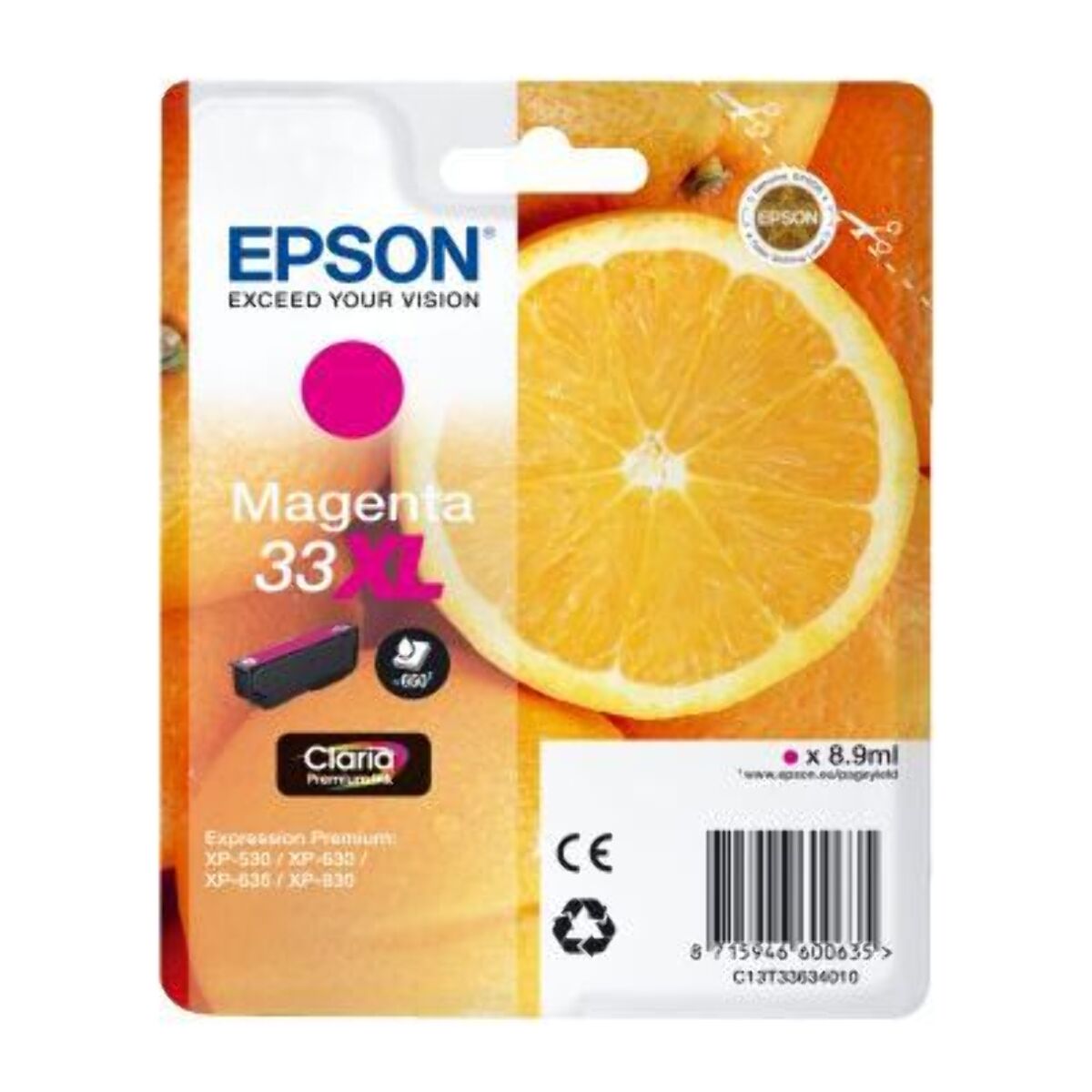 Cartouche d'encre EPSON T3363 Magenta XL Premium Série Orange