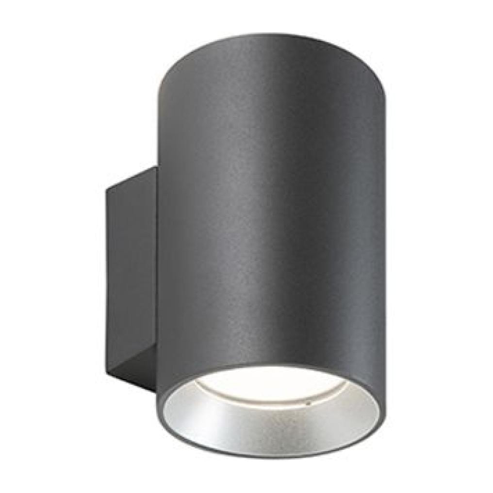 Show - Applique Cilindrico Da Parete A Led 10W+10W A Luce Calda Colore Grigio