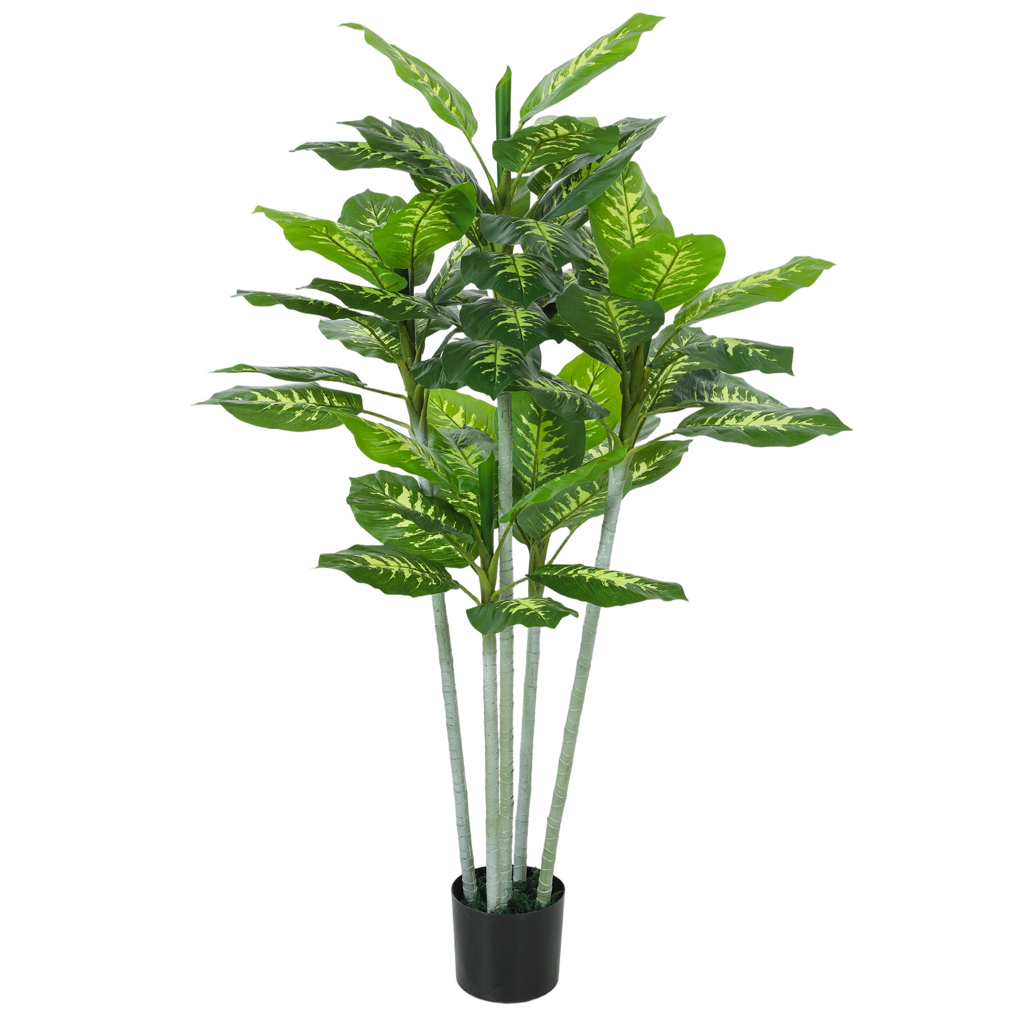 Plante artificielle Calathea H.150cm tronc branches lichen feuilles grand réalisme
