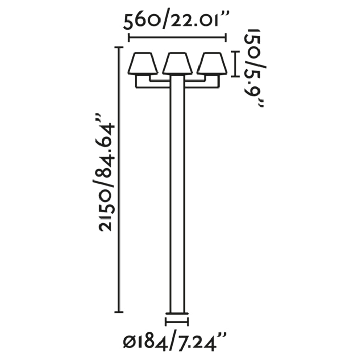 MISTU 3L Lampione grigio scuro