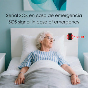 Alarma SOS personal con sonido de 130dB. Batería recargable con hasta 90 minutos de sonido continuo.