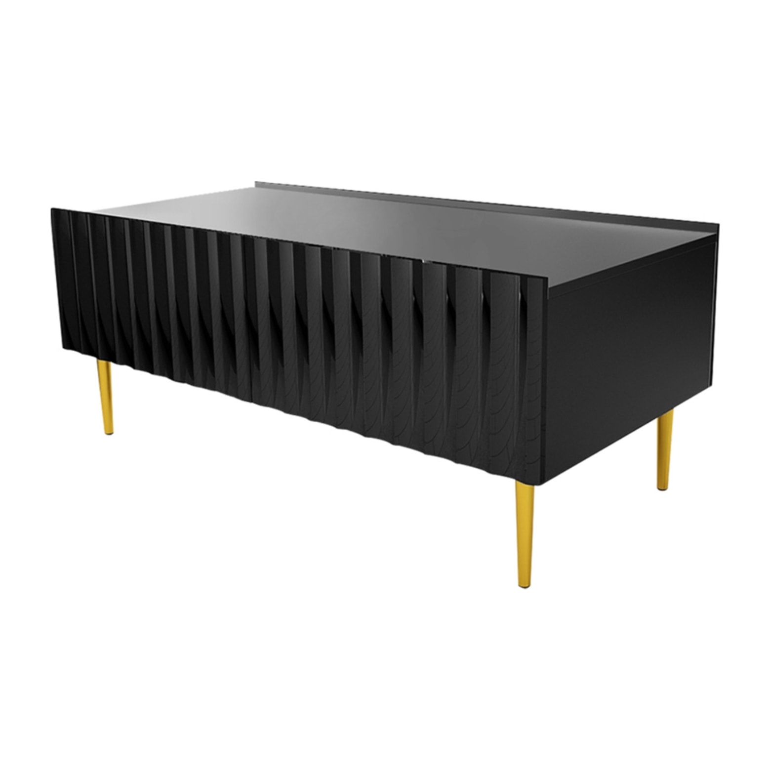 Ambre - table basse - 120 cm - style contemporain - Noir / Doré