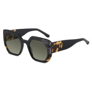 Occhiali da sole OCEAN NEW ERA 9 - montatura nera lucida con verde sfumate