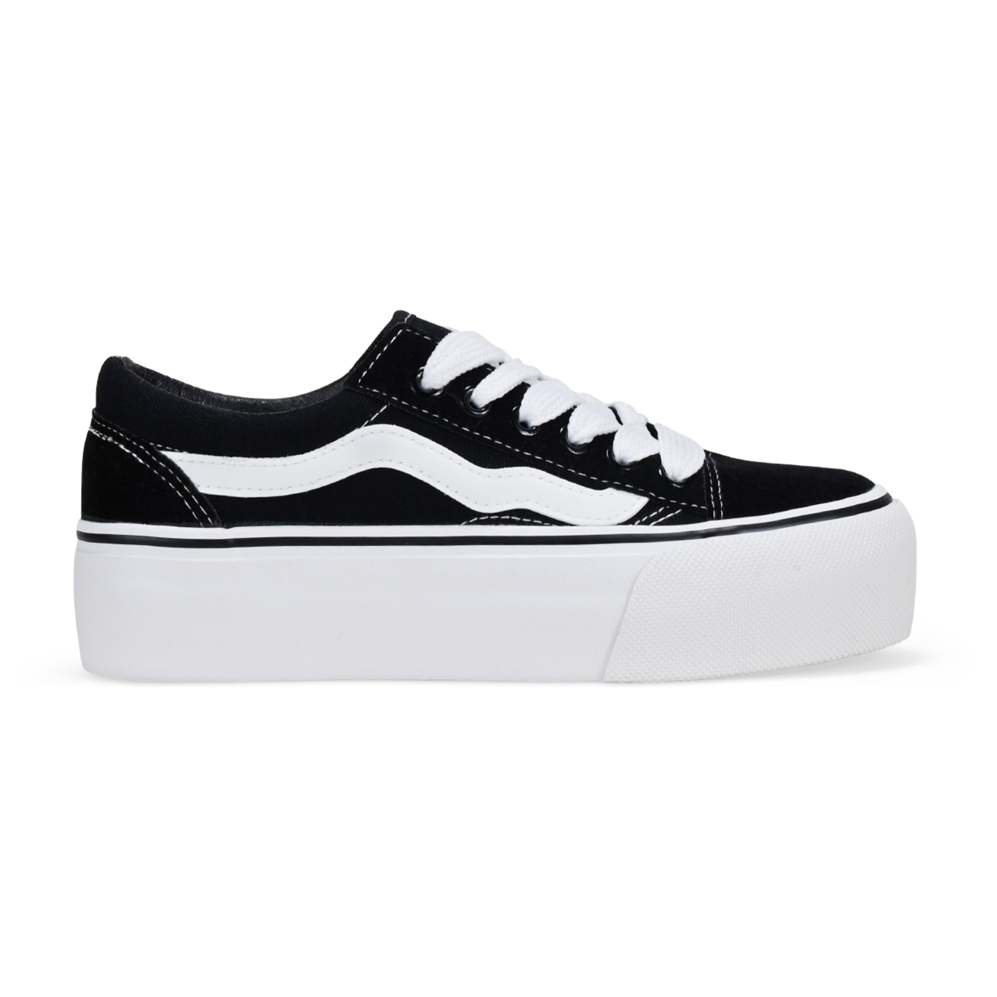 Zapatillas de tela negras con plataforma