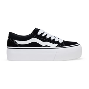 Zapatillas de tela negras con plataforma