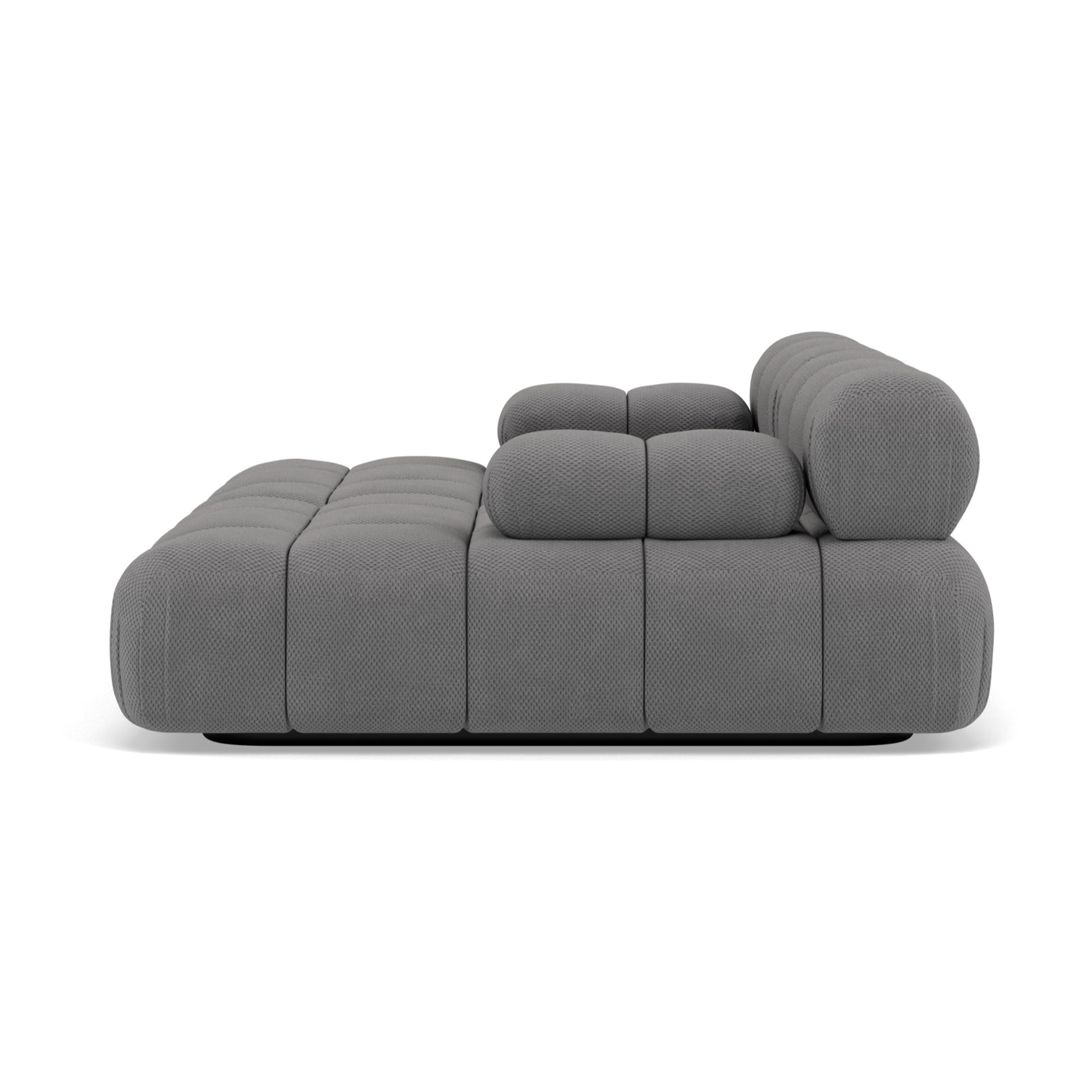 Ruby - canapé droit 4 places avec double méridienne - assise profonde - en velours texturé - Gris