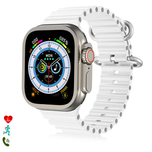 Smartwatch J68+ modalità sport e sensori di salute, avvisi di notifiche e chiamate bluetooth. Corona multifunzione.