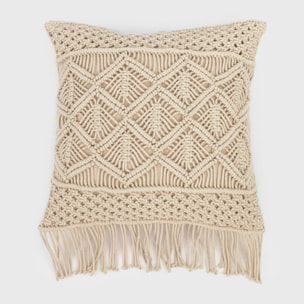 COJIN ALG MACRAME CLETO - FUNDA + RELLENO