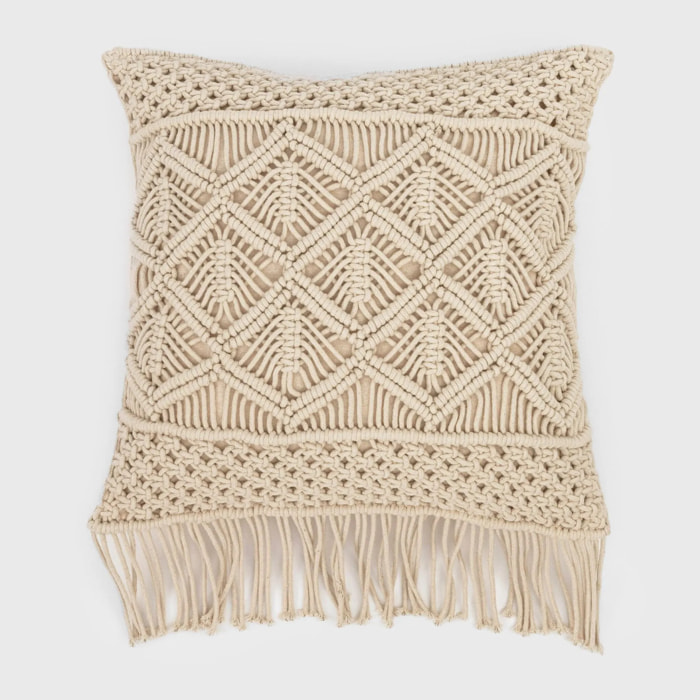 COJIN ALG MACRAME CLETO - FUNDA + RELLENO