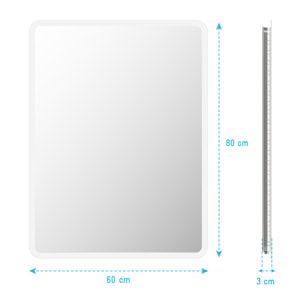 Miroir salle de bain avec eclairage LED - 60x80cm - GO LED