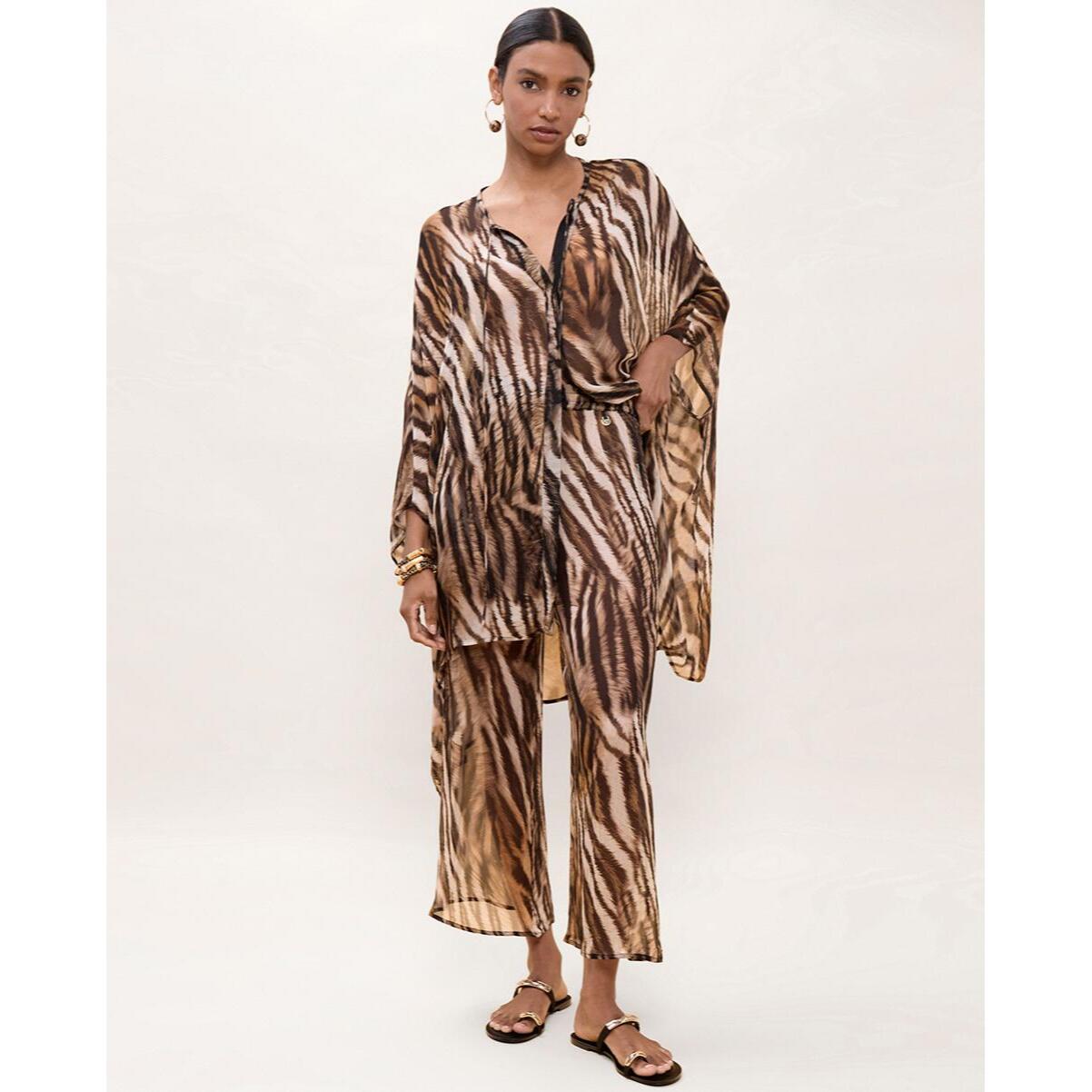 Camicia con stampa zebrata