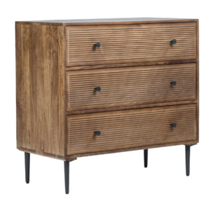 Commode Boreal -bois massif de manguier-couleur noyer 90 x 85 x 45 cm