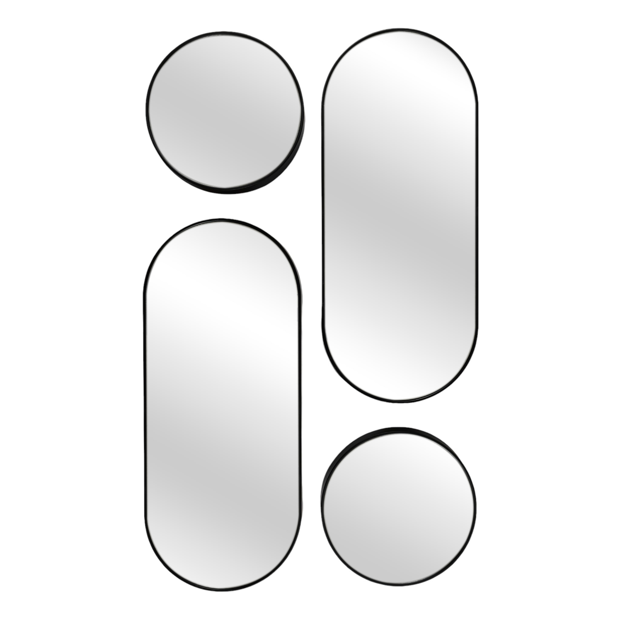 Miroir Deco Rond Et Ovale Versa Noir X4