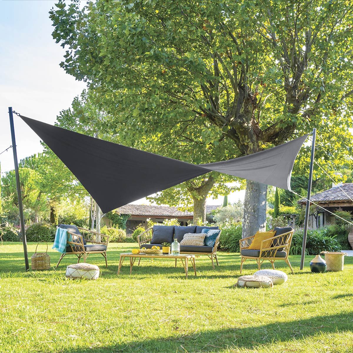 Voile d'ombrage rectangulaire "Shae" ardoise 3x2m en polyester