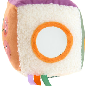 Cube tissu d'activités Noa thème fruit 13,5x13,5cm multicolore