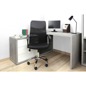 Fauteuil de bureau à roulettes en mesh noir réglable et inclinable - TEXTO