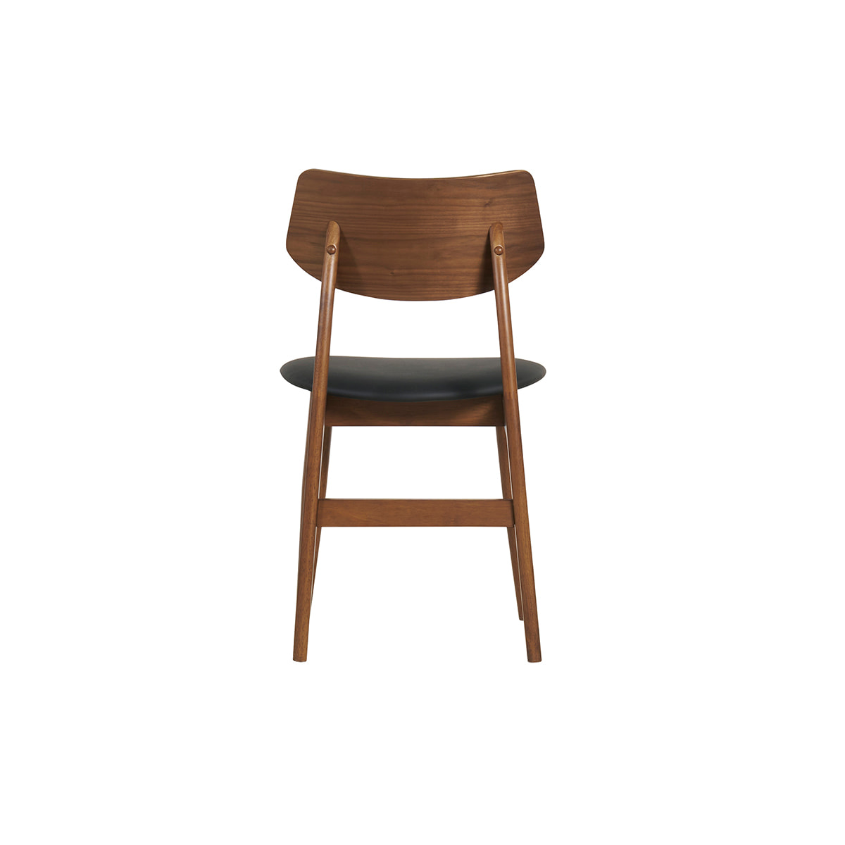Chaises design en bois foncé et noir (lot de 2) ELION