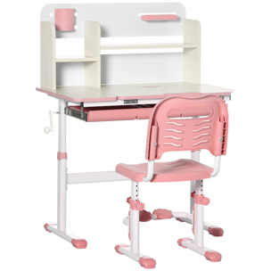 Juego de Escritorio y Silla para Niños de +3 Años con Altura Ajustable Rosa