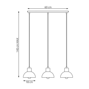 Lampada a sospensione Seco in acciaio nero e legno naturale