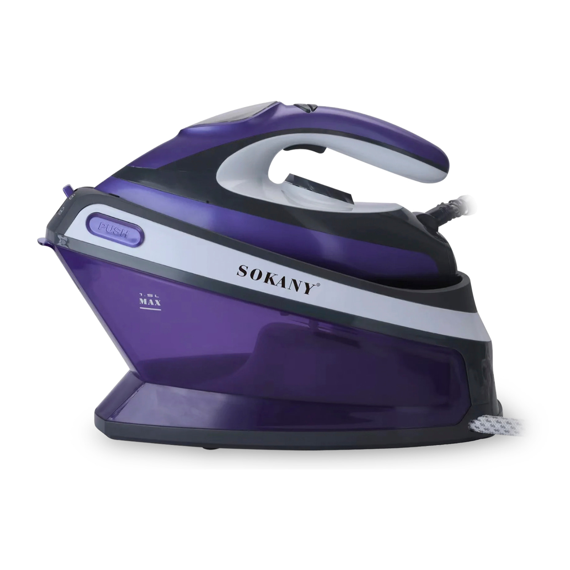 Centro stirante 2800w, 1,5L, suola in ceramica. Funzione: ferro, vapore, spruzzo. Controllo della potenza, vapore verticale.