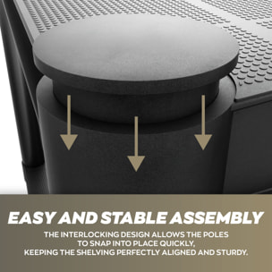 Titan S - Scaffale Modulare 5 Ripiani 60x30xH180 cm in Resina Nero