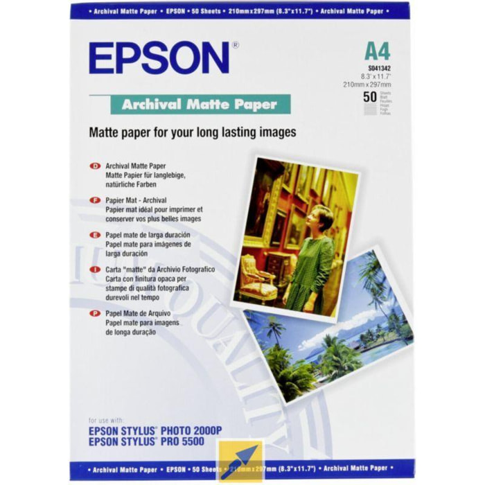 Papier photo EPSON A3+ - 20f- 255g/m²