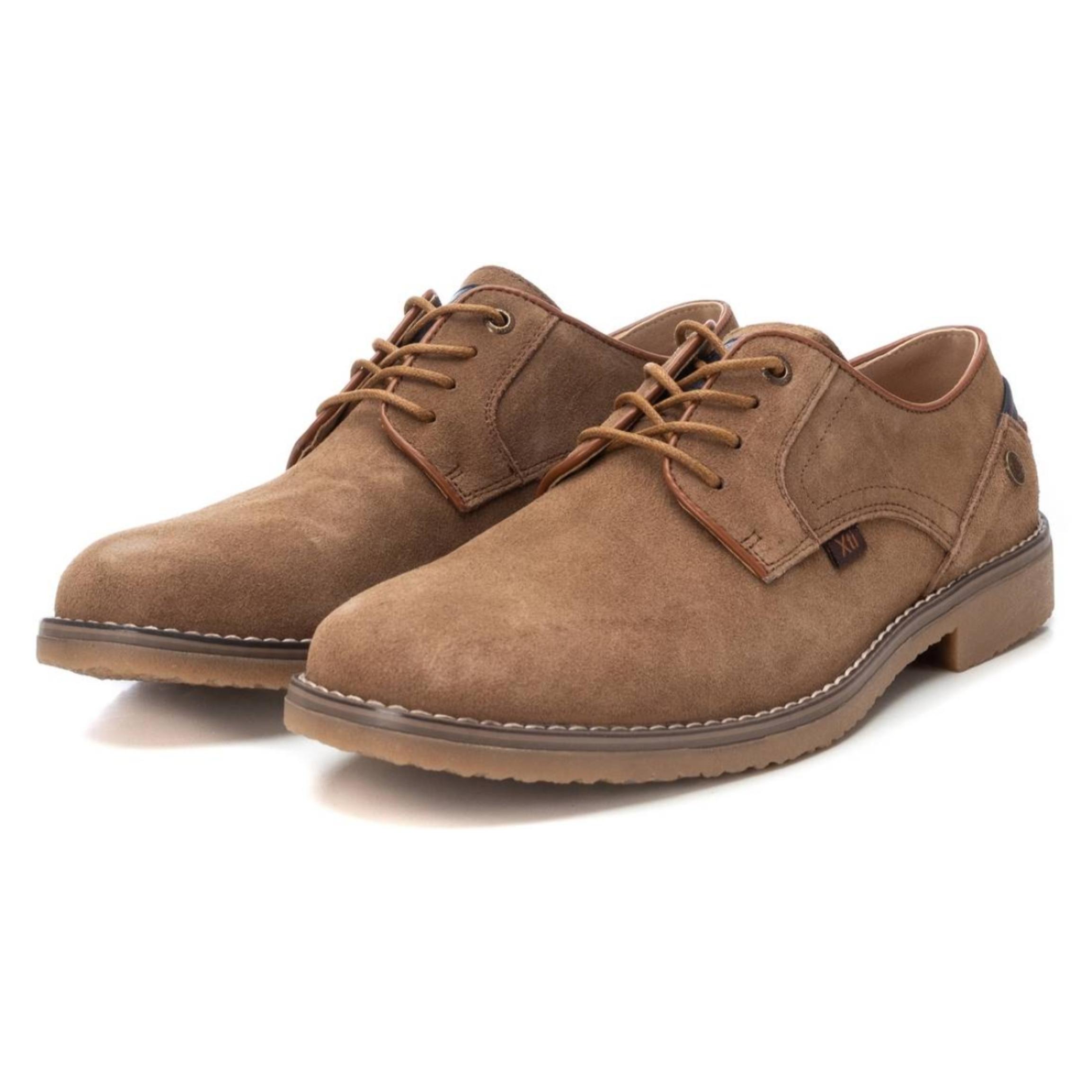 Zapato blucher/derby de piel camel