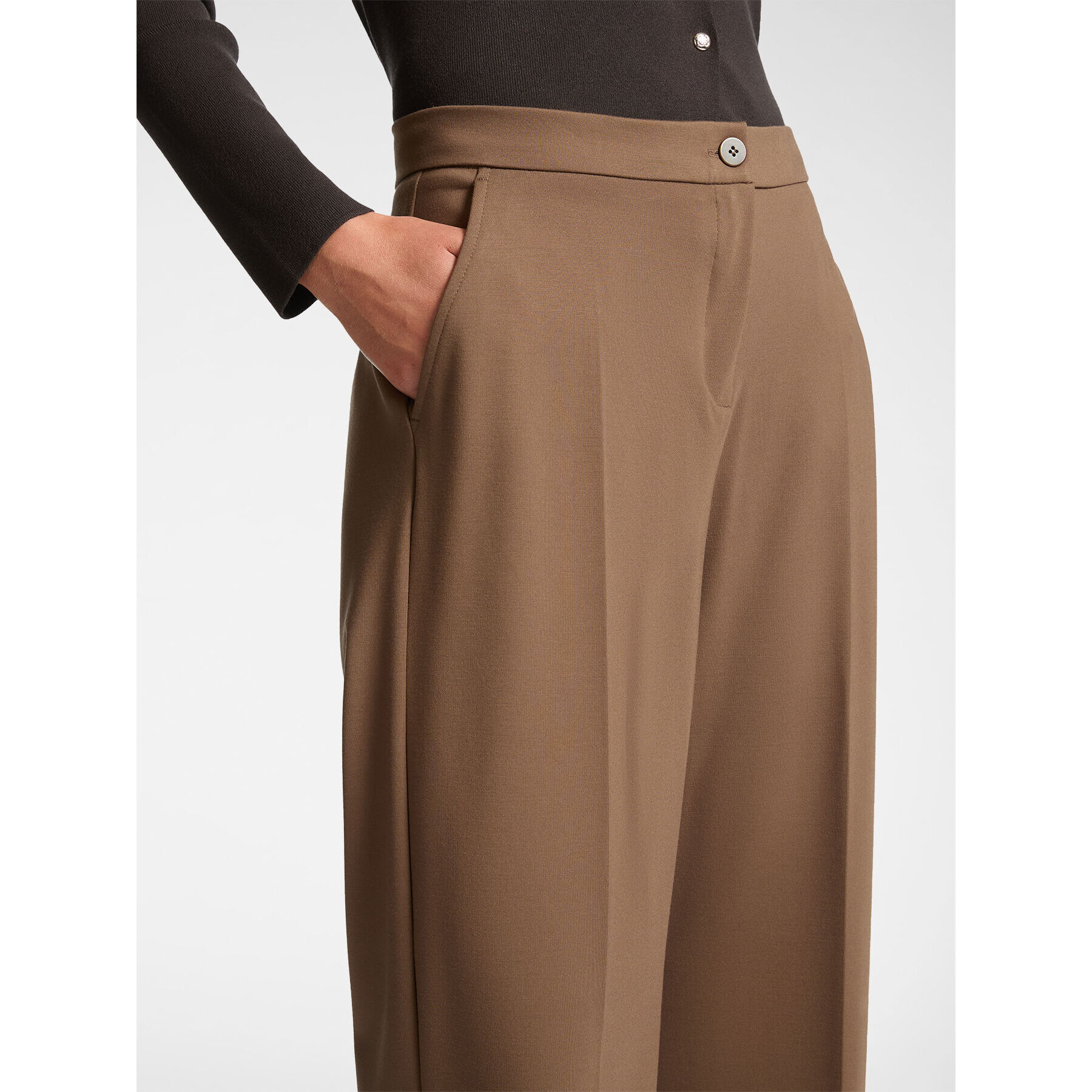 Elena Mirò - Pantalones de hombre en punto milanés - Marrón