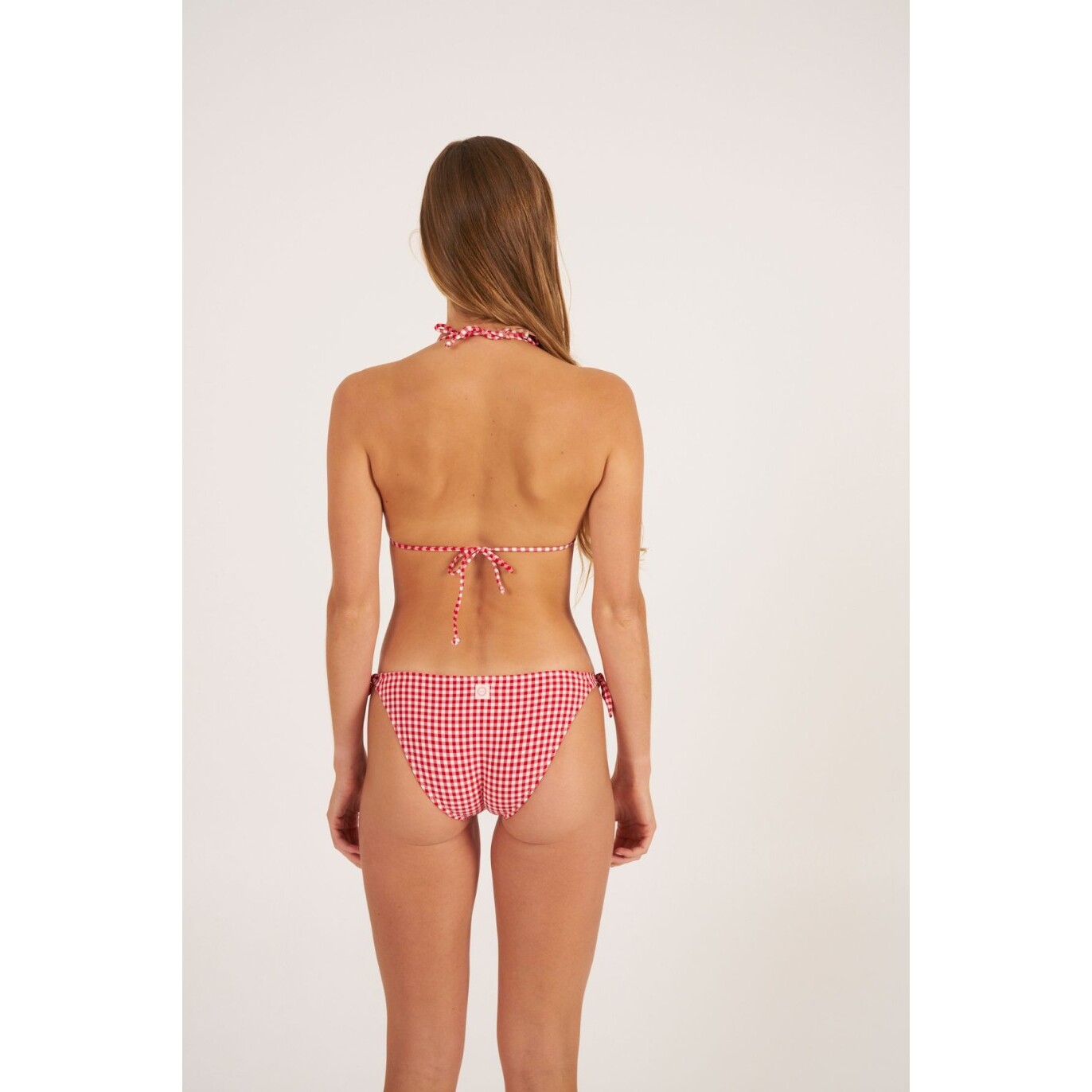 Braga de bikini clásica con lazos de cuadros vichy