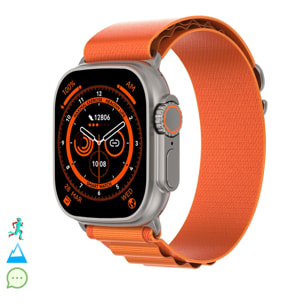 Smartwatch TRAIL DAM8 con pantalla de 2 pulgadas HR y función Always-On. Widgets personalizables. Correa de Nylon.