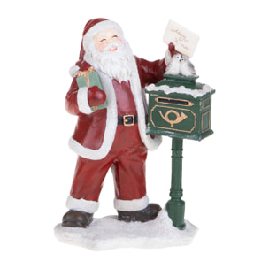 Babbo Natale con Cassetta Lettere - Pezzi 1 - Colore Rosso - 16,7x24Hx10,4cm - Bianchi Dino