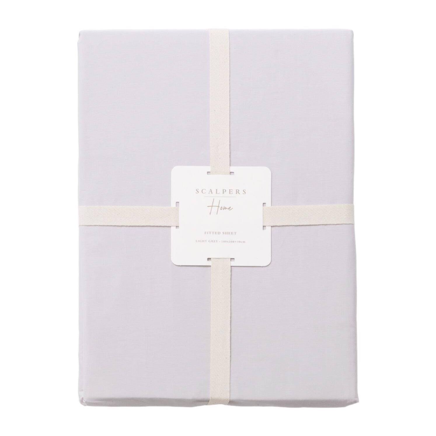 Sábana bajera, 100% algodón, gris claro, scalpers home