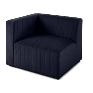 Nova - module d'assise gauche - en velours - Bleu marine
