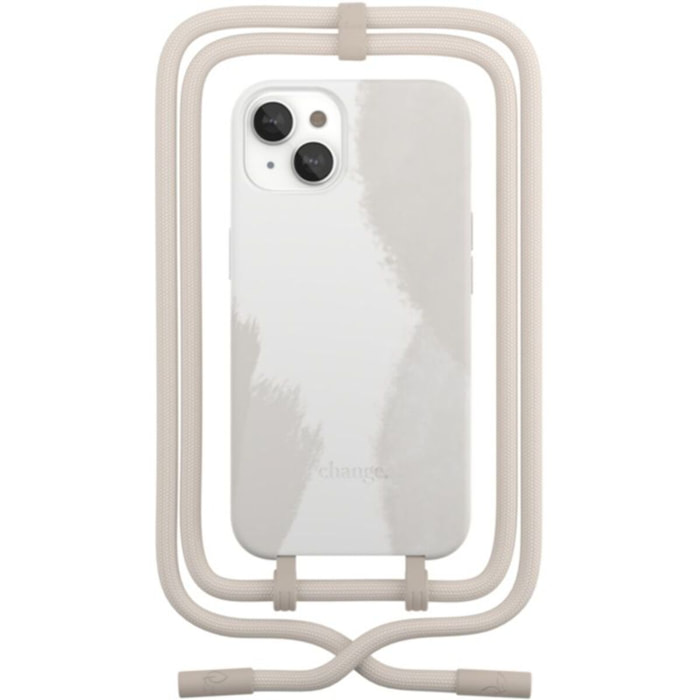 Coque avec cordon WOODCESSORIES iPhone 13 mini Tour de cou blanc