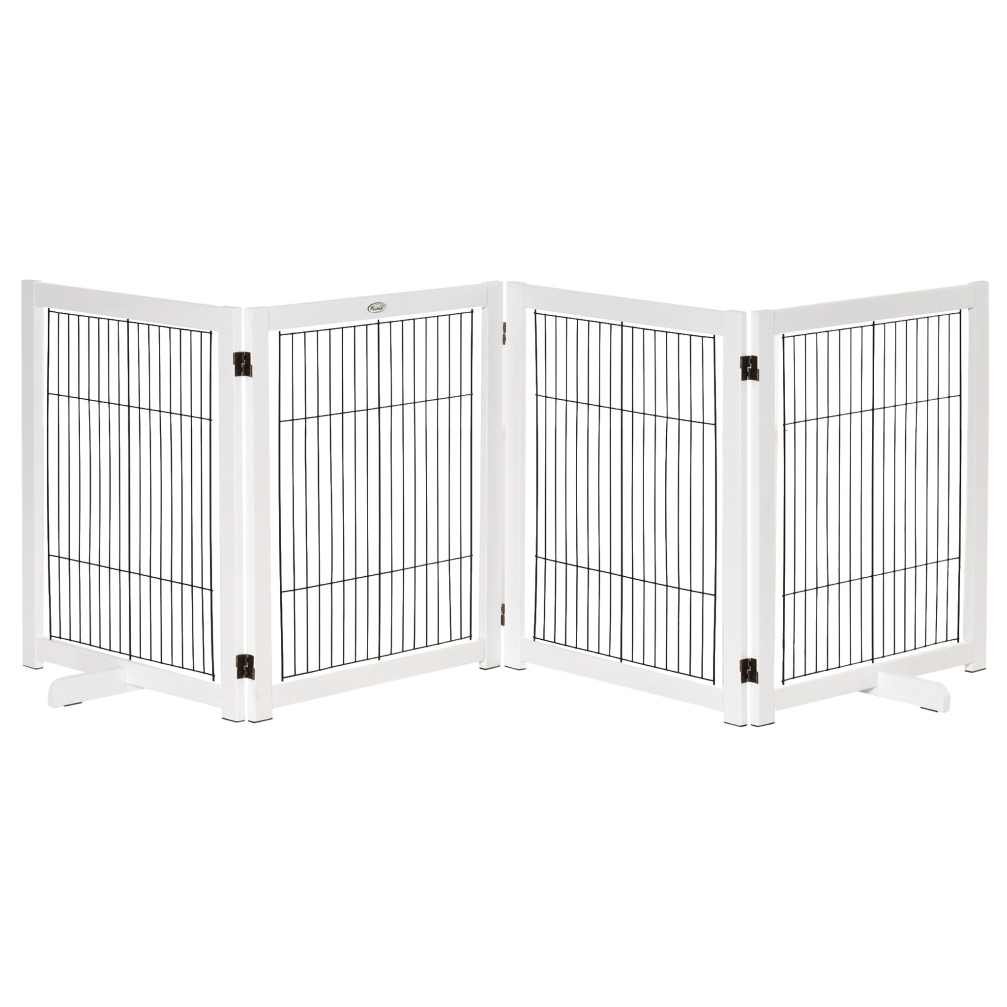 Barrera de Seguridad Plegable para Perros Madera Puertas Escaleras 264x35,5x77cm