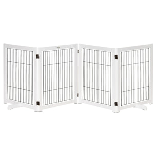 Barrera de Seguridad Plegable para Perros Madera Puertas Escaleras 264x35,5x77cm