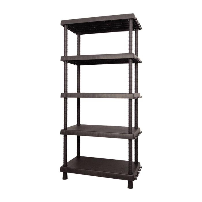 Armadio da esterno Goshenita, Scaffale outdoor, Armadietto multiuso a 3 ripiani, 100% Made in Italy, Antracite, 82x40h165 cm