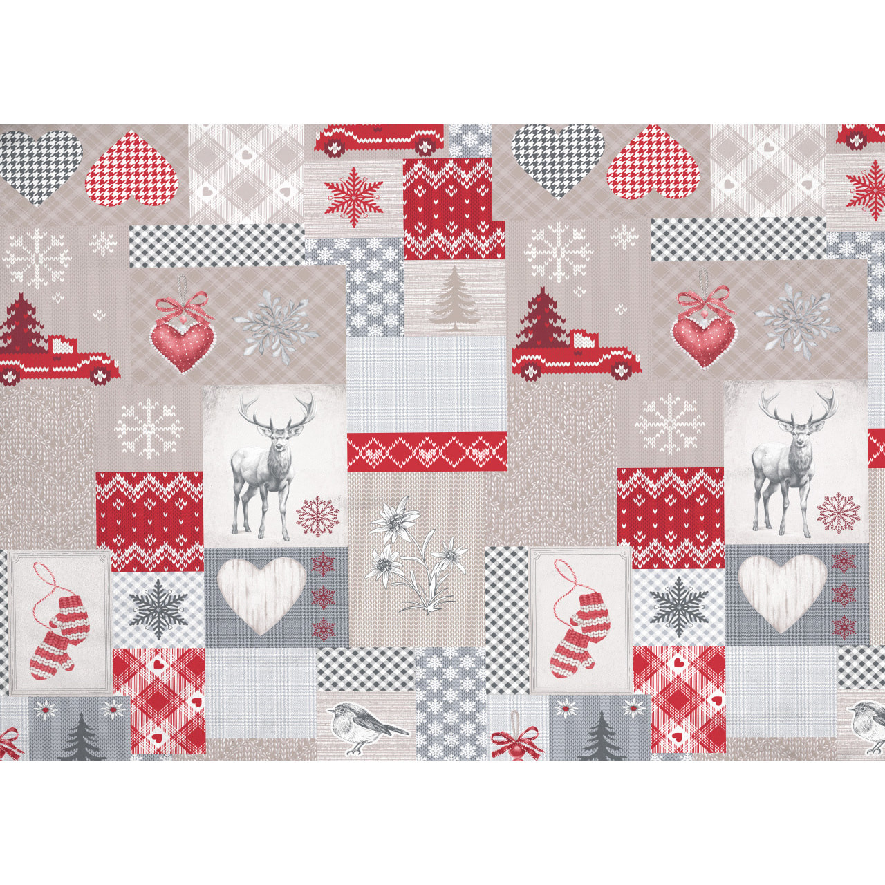 Parure Copripiumino in 100% Cotone Made In Italy Alpi Rosso