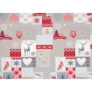 Parure Copripiumino in 100% Cotone Made In Italy Alpi Rosso