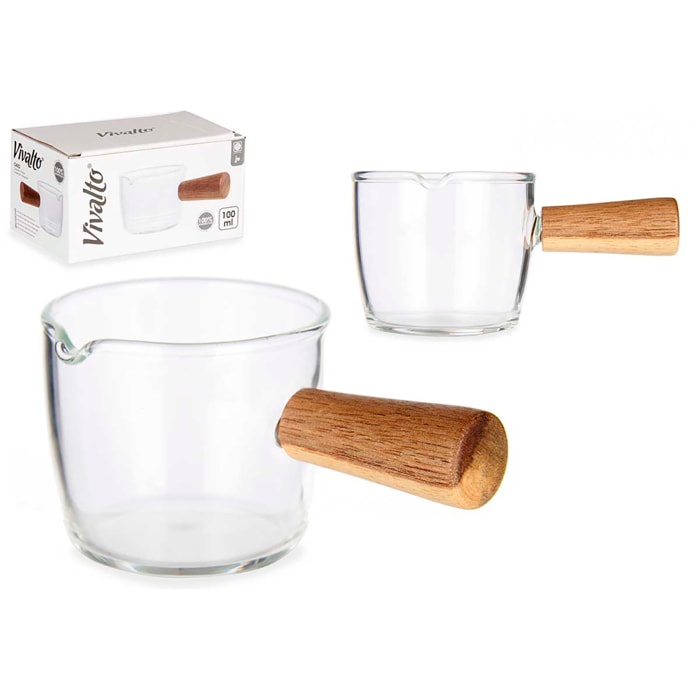 CAZZO 100ML IN BOROSILICATE MANICO IN LEGNO