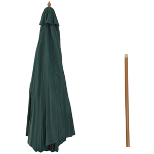 Sombrilla para Playa de Poliéster Madera 2,45x3m Verde