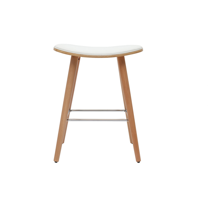 Tabourets de bar bois clair et blanc H65 cm (lot de 2) MEADOW