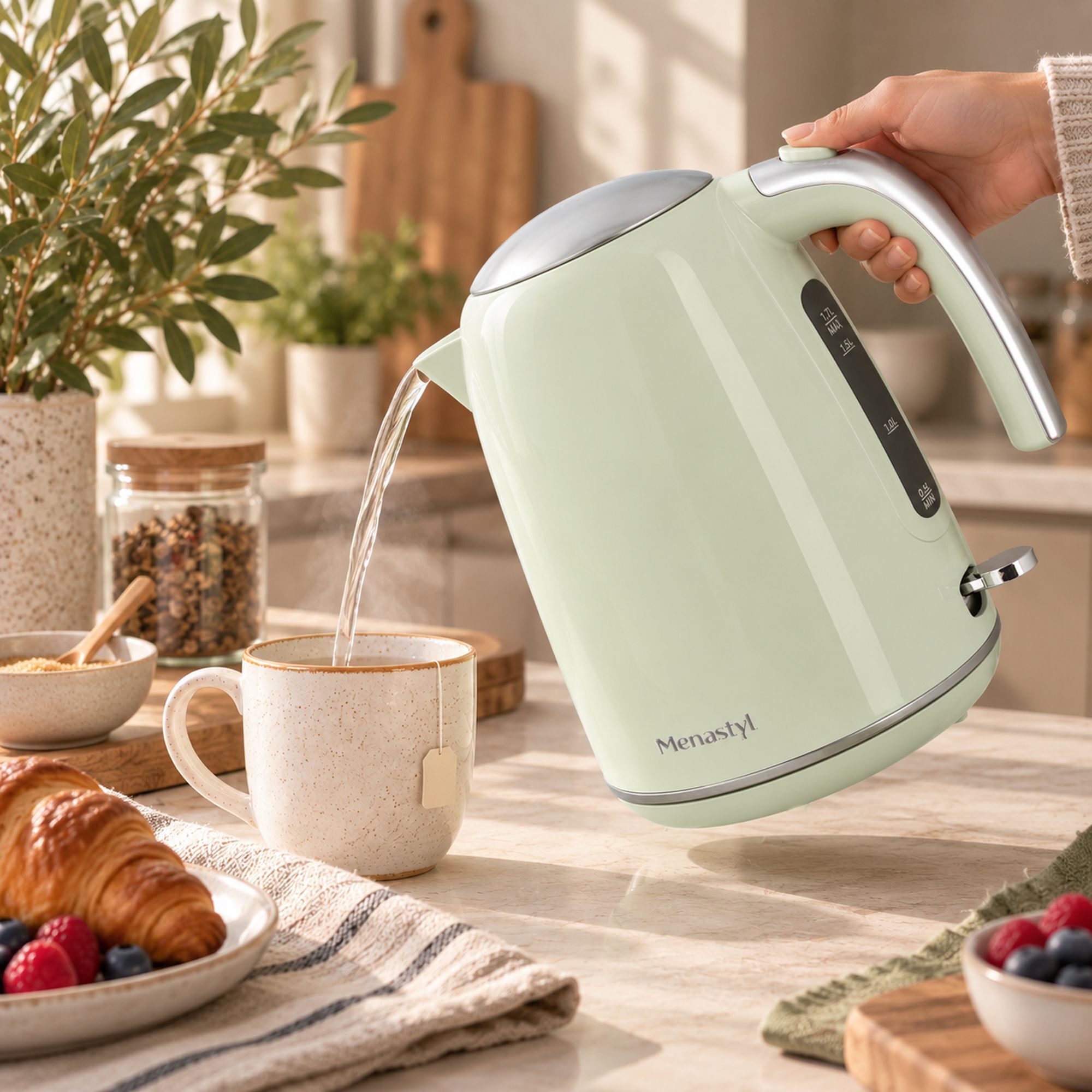 Bouilloire en acier inoxydable 1,7L celadon RETRO
