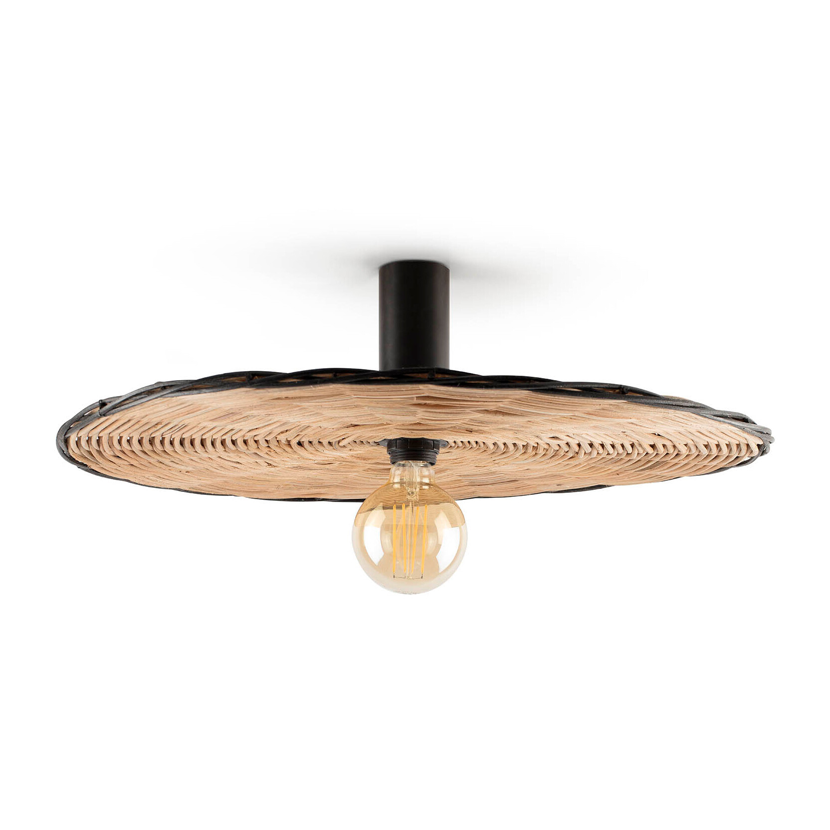 COSTAS 600 H140 Aplique/plafón negra/ratán