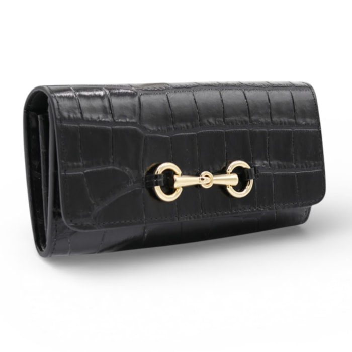 Cartera Cheval Firenze Grant Croc Negro