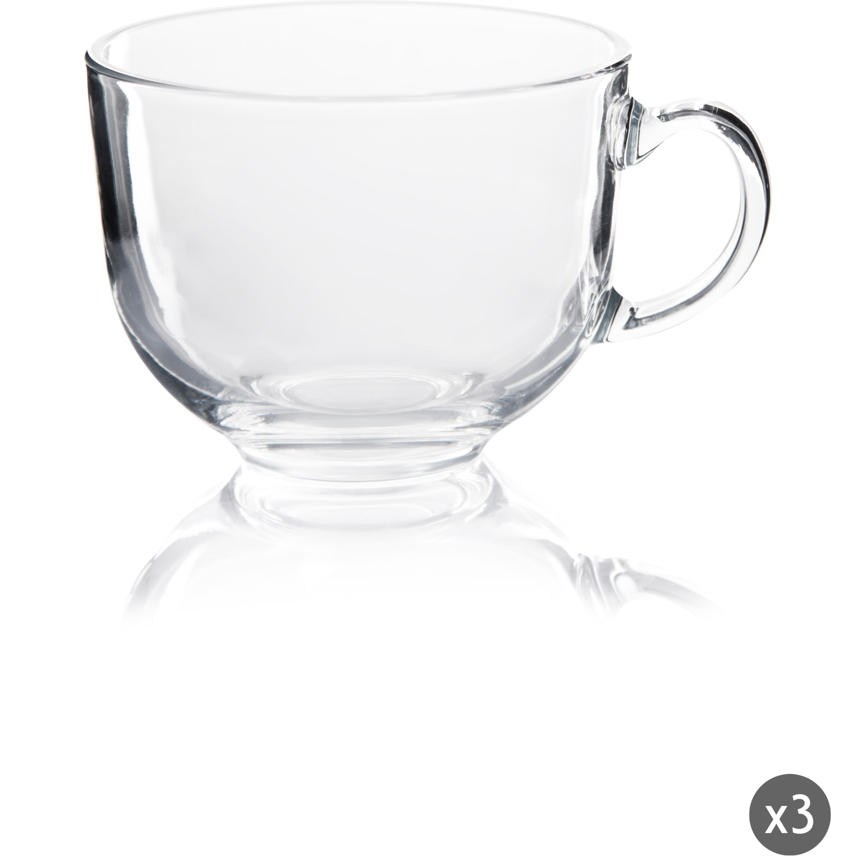 Set 3 Tazze Jumbo Excelsa – Limpido, Vetro Trasparente