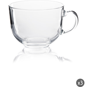 Set 3 Tazze Jumbo Excelsa – Limpido, Vetro Trasparente