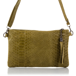 Deanna Bolso de mano Mujer.Piel auténtica Gamuza Grabado Serpiente