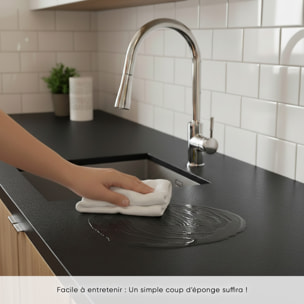 Rouleau adhésif granit noir au mètre - Autocollants Revêtement Adhésif Cuisine Meubles Salle de bain