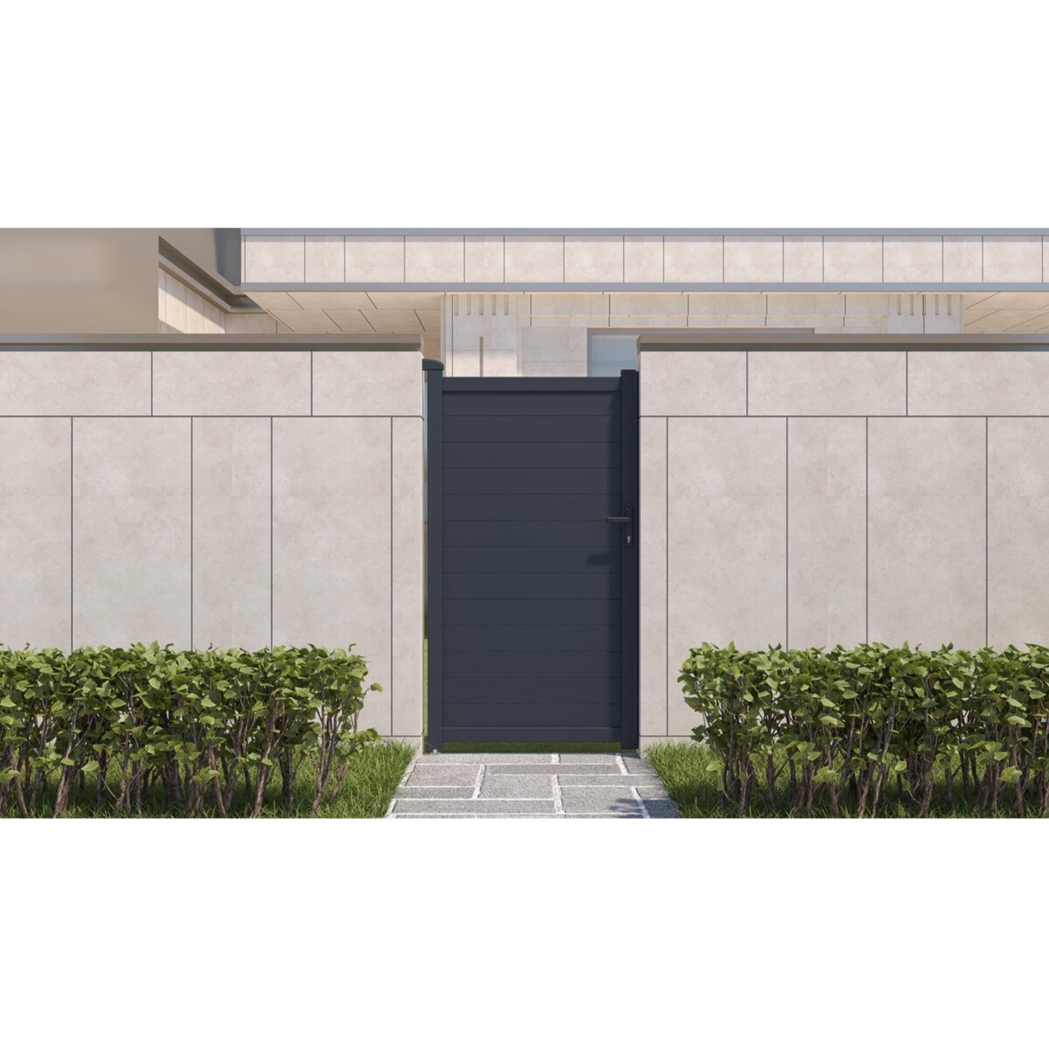 Portillon aluminium "Marc" - 101.2 x 180.9 cm - Gris